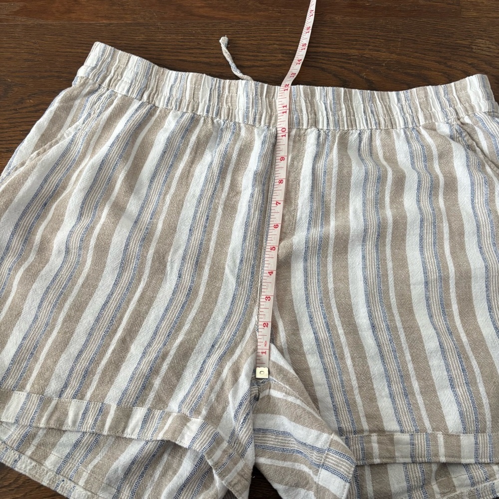 Frank by Frank & Oak Linen Striped High-Waisted Shorts - Picture 9 of 11